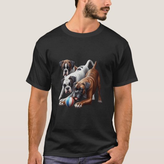 Bokshonden aan het spelen t-shirt (Voorkant)