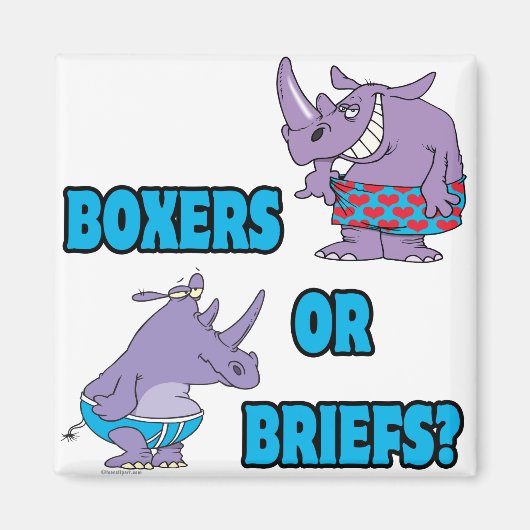 bokshorts of slips grappig ondergoed neushoorns magneet (Voorkant)