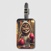 Bokskampioen? - Kat met boks handschoenen Bagagelabel (Voorkant (verticaal))