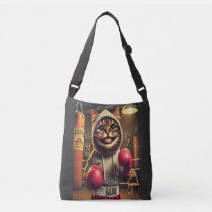 Bokskampioen? - Kat met bokshandschoenen Crossbody Tas
