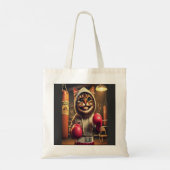 Bokskampioen? - Kat met bokshandschoenen Tote Bag (Achterkant)