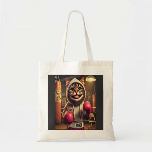 Bokskampioen? - Kat met bokshandschoenen Tote Bag (Voorkant)