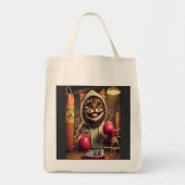 Bokskampioen? - Kat met bokshandschoenen Tote Bag (Voorkant)