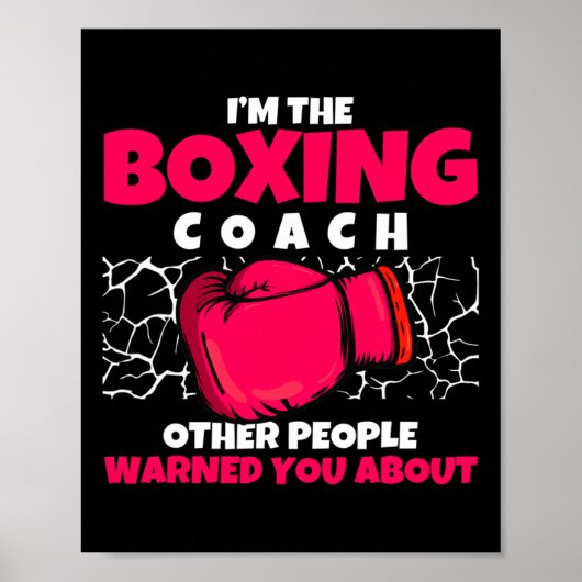 Boksklub Trainer Van Bokser Kickboksen Boksen Coa Poster (Voorkant)