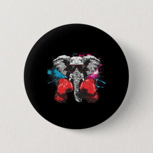 Boksliefhebber Olifant Bokshandschoenen Kickboksen Ronde Button 5,7 Cm
