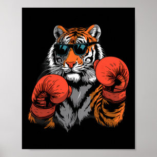 Boksliefhebber van tijgers Bokshandschoenen Kickbo Poster