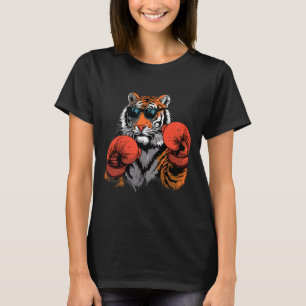 Boksliefhebber van tijgers Bokshandschoenen Kickbo T-shirt