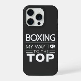 Boksmotivatie citaat vet minimale typografie iPhone 15 pro case
