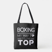 Boksmotivatie citaat vet minimale typografie tote bag (Achterkant)