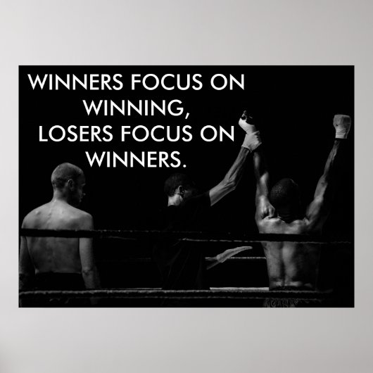 Boksring Motiverende Winnende Quote Poster (Voorkant)