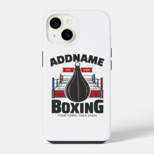 Boksring Voeg naam toe Boxer Gym Snelheidstas iPhone 14 Hoesje
