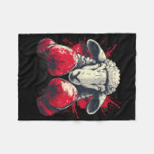 Boksschaap met boks handschoenen Kickboksen Funny Fleece Deken (Voorkant (Horizontaal))