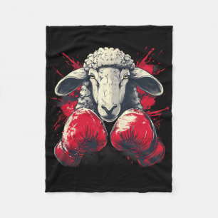 Boksschaap met boks handschoenen Kickboksen Funny Fleece Deken