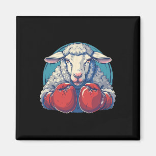 Boksschaap met bokshandschoenen Kickboksen Funny B Magneet