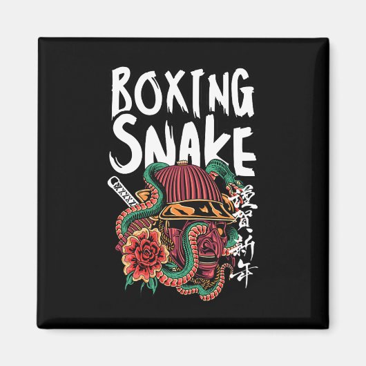 Boksslang Japanse Samurai Warrior Cobra Fighter Magneet (Voorkant)