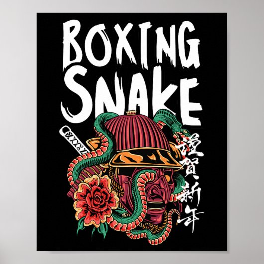 Boksslang Japanse Samurai Warrior Cobra Fighter Poster (Voorkant)
