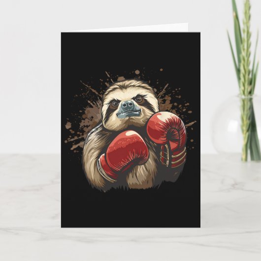 Boksslooth met boks handschoenen Kickboksen Funny Kaart (Voorkant)