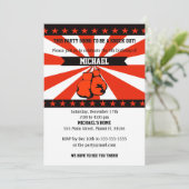 Bokssport Jongen Verjaardagsuitnodiging Kaart (Staand voorkant)