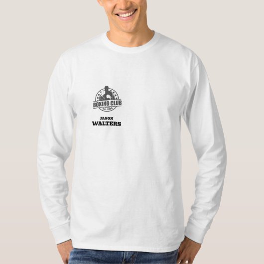 Boksteam Shirt met naam en je Logo (Voorkant)