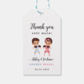Boksthema Geslacht Onthulling Bedankt Tag Cadeaulabel (Achterkant)