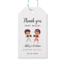 Boksthema Geslacht Reveal Bedankkaart Tag