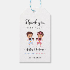 Boksthema Geslacht Reveal Bedankkaart Tag Cadeaulabel