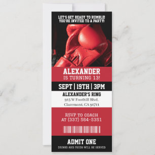 Boksticket Verjaardagsfeestje Kaart