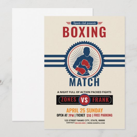 Bokstoernooi Flyer Sjabloon Kaart (Voorkant / Achterkant)