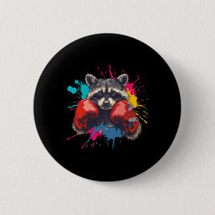 Bokswasbeer Met Bokshandschoenen Kickboksen Grappi Ronde Button 5,7 Cm
