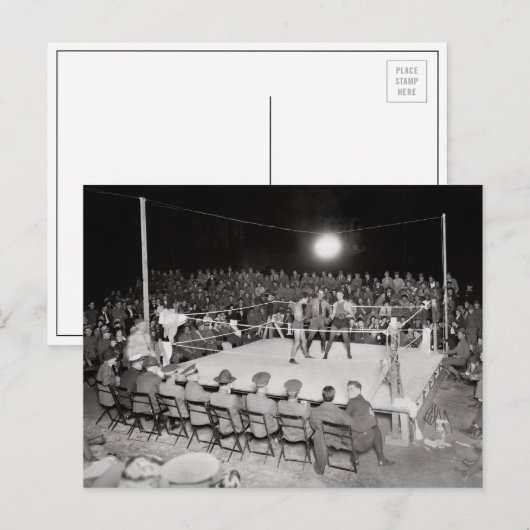 Bokswedstrijd, 1919 briefkaart (Voorkant / Achterkant)