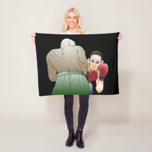 Bokswedstrijd tussen twee mannen fleece deken