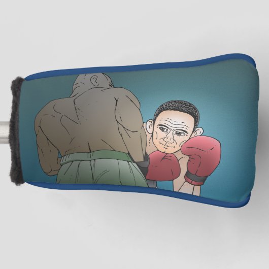 Bokswedstrijd tussen twee mannen golfheadcover (Voorkant)