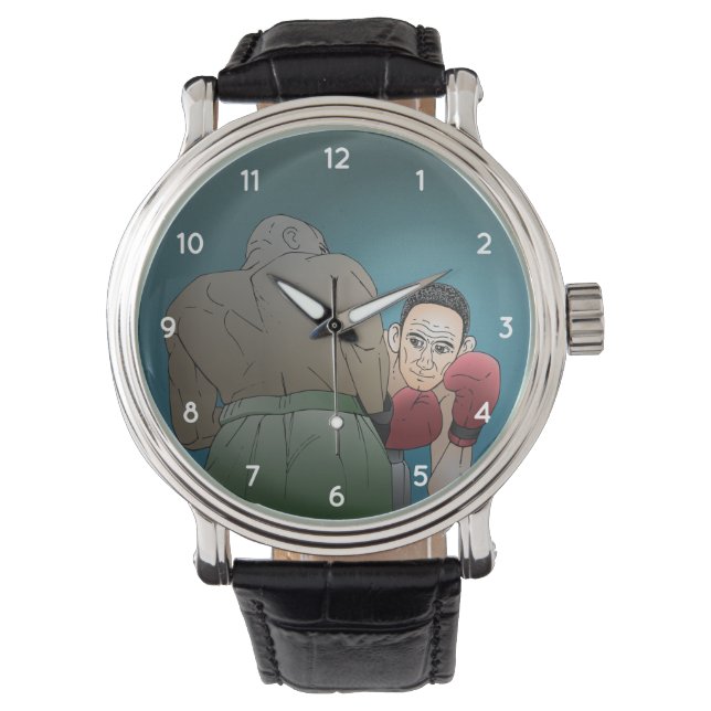 Bokswedstrijd tussen twee mannen horloge (Voorkant)