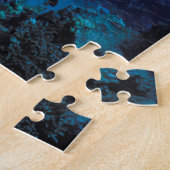 Bokvis zwermen rond kleine koraal legpuzzel (Zijkant)
