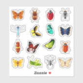 Bol- en vlinderschroot sticker (Vel)