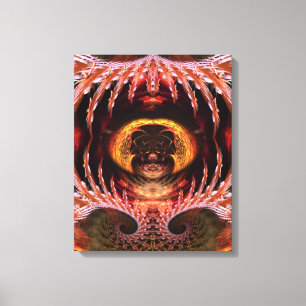 Bol Sfeer Boom Fractale Kunst Fantasie Ingepakte C Canvas Afdruk