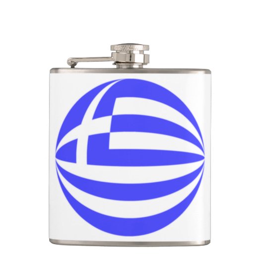 Bol van de Griekse Vlag Heupfles (Voorkant)