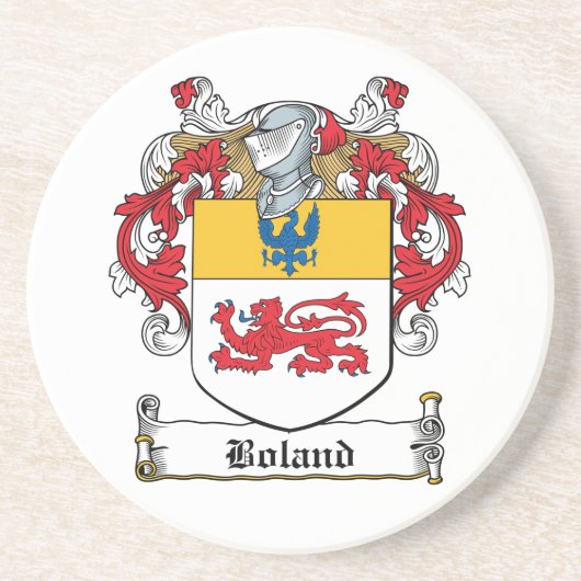 Boland Family Crest Zandsteen Onderzetter (Voorkant)