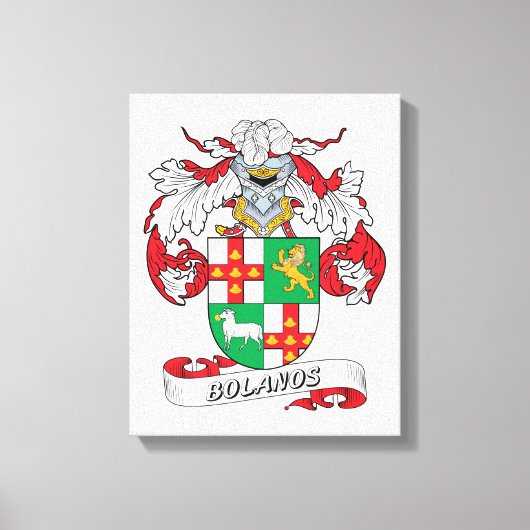 Bolanos Family Crest Canvas Afdruk (Voorkant)