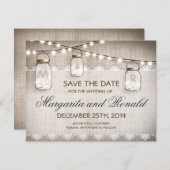 bolap en mason jar slaan datumkaarten op save the date (Voorkant / Achterkant)