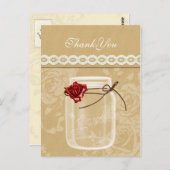 bolap en rode rozenmoer jar bedankt briefkaart (Voorkant / Achterkant)