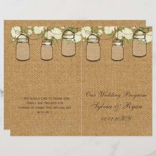 bolap iory rozen mason jars programma gevouwen (Voorkant / Achterkant)