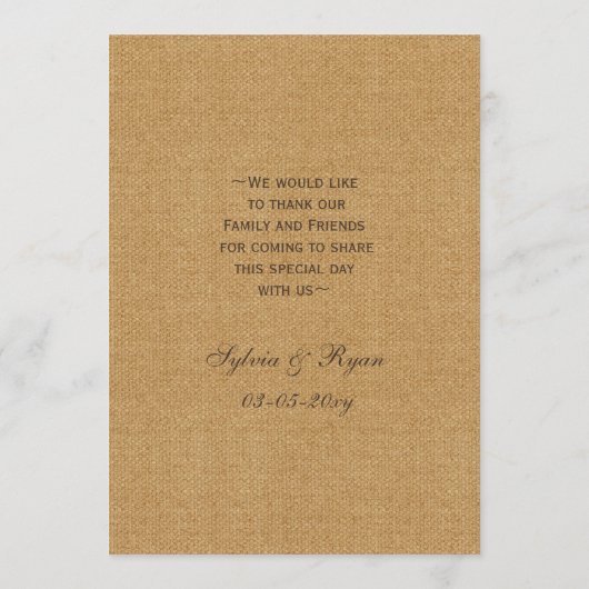 bolap ivoor rozen mason jar bruiloft menu (Achterkant)