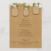 bolap ivoor rozen mason jar bruiloft menu (Voorkant)