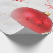 bolas rojas sobre nieve cadeaupapier (Hoek)