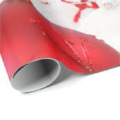 bolas rojas sobre nieve cadeaupapier (Rol Hoek)