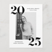 Bold 2022 Black Lettering Photo Graduation Party Uitnodiging Briefkaart (Voorkant)