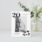 Bold 2022 Black Lettering Photo Graduation Party Uitnodiging Briefkaart (Staand voorkant)