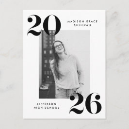 Bold 2022 Black Lettering Photo Graduation Party Uitnodiging Briefkaart