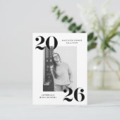 Bold 2022 Black Lettering Photo Graduation Party Uitnodiging Briefkaart (Staand voorkant)